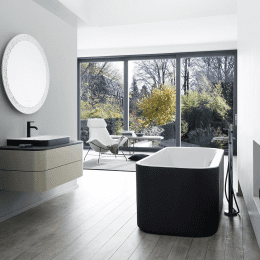 Duravit Happy D.2 Plus Freistehende Badewanne 180x80 cm, weiß/Graphit super matt