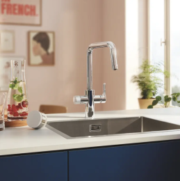 Grohe Blue Pure Set Spültischarmatur Start mit Ultrasafe-Filter, Chrom