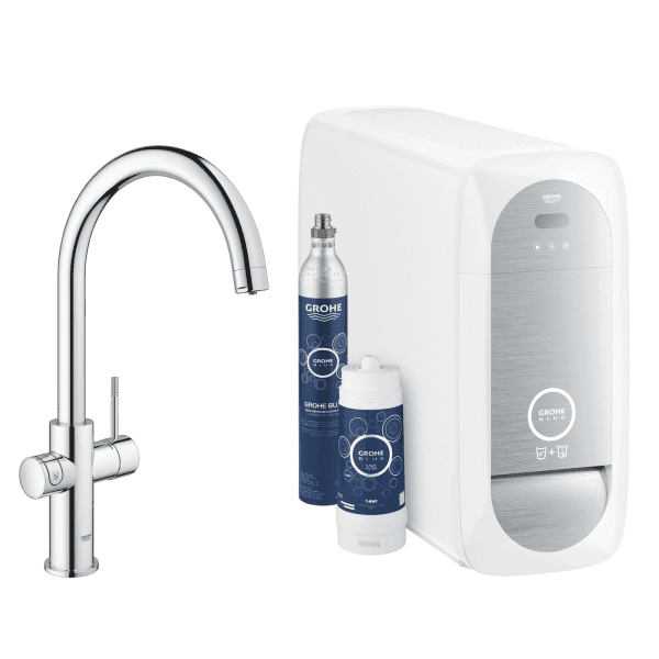 Grohe Blue Home Spültischarmatur Connected, mit Kühleinheit und Wasserfilter, verchromt