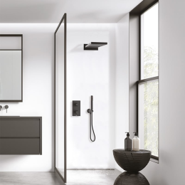 Bossini Manhattan Kopfbrause 2 Strahlarten mit Schwall 500 x 200 x 24 cm schwarz matt Bossini Manhattan Kopfbrause 2 Strahlarten mit Schwall 500 x 200 x 24 cm schwarz matt