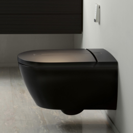 Villeroy & Boch ViClean-I 200 Wand-Dusch-WC mit DirectFlush, mit WC-Sitz mit CeramicPlus, pure black