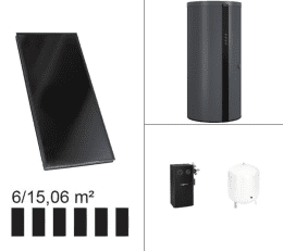Viessmann Paket Vitosol 200-FM, 6x SV2F, HU Vitocell 340-M 910l SVKC vitographite