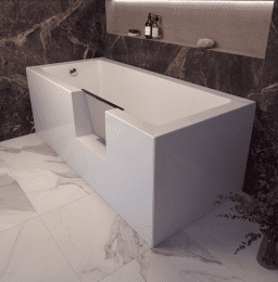 Schröder Uppsala Easy 180x80x49 cm Badewanne mit Tür rechts, Eck links