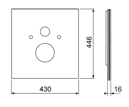 Tece TECElux Untere Glasplatte für Standard-WC, 180 mm Abstand, Glas schwarz