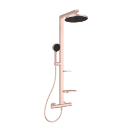 Ideal Standard ALU+ Brauseset mit Thermostat, Durchmesser 26 cm, 2 Strahlarten, rosegold matt