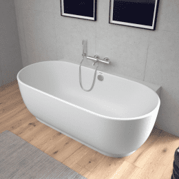 Duravit Luv Vorwand-Badewanne mit Verkleidung weiß matt 1800x950 mm ohne Wannenrandbohrung