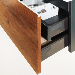 evenes WTU + Keramik-WT Serie ELA Korpus schwarz smt - Front Eiche Furnier dunkel 610x420x510mm