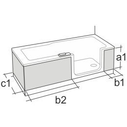 Artweger Twinline 2 Fliesenträger rechts02 - 1700x800mm Eckeinbau