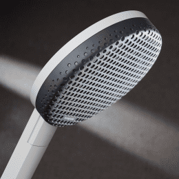 Hansgrohe Raindance Alive Q - Brauseset mit Thermostat, 21x34 cm, 3 Strahlarten, mattweiß