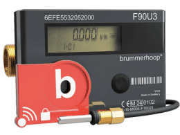 Brummerhoop Kompakt-Ultraschallwärmezähler F90U3, Funk, Qp 2,5 m², DN20, 130mm