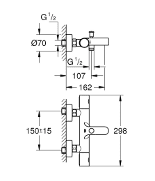 Grohe Grohtherm 800 Cosmopolitan Thermostat-Wannenarmatur, verchromt Grohe Grohtherm 800 Cosmopolitan Thermostat-Wannenarmatur, verchromt