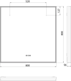 Frasco Deep Pro LED-Lichtspiegel mit Acryl-Lichtleitplatte rundum
