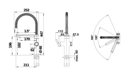 Blanco EVOL-S Pro Spültischarmatur mit flexiblem Arm, Spülbrause und Filterfunktion, gold/schwarz