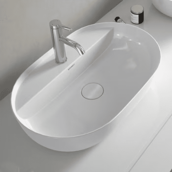 Duravit Luv Aufsatzbecken mit Hahnlochbank 60 x 40 cm, mit 1 Hahnloch, DuraCeram, mit WonderGliss