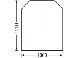 Oranier Bodenplatte Trapez B2 aus Glas 6 mm, 1.000 x 1.200 mm, für Kaminofen