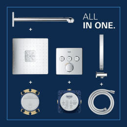 Grohe Vitalio SmartActive Duschset mit Unterputz-Thermostat, 31x31 cm, 2 Strahlarten, Chrom