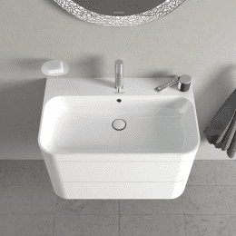 Duravit Happy D.2 Plus Schrank mit Waschbecken 48x58x49 cm, 2 Schubladen, weiß Hochglanz