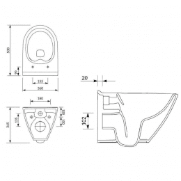 Cersanit Mille Wand-WC spülrandlos mit SoftClose-Sitz, CleanOn, weiß S701-454