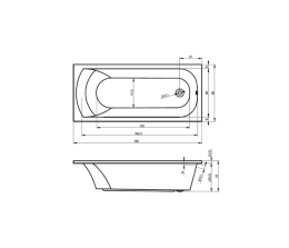 Riho Miami Rechteck-Badewanne, Einbau weiß