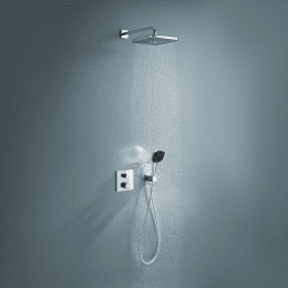 Grohe Vitalio Comfort Duschset mit Unterputz-Thermostat, 25x25 cm, 2 Strahlarten, Chrom