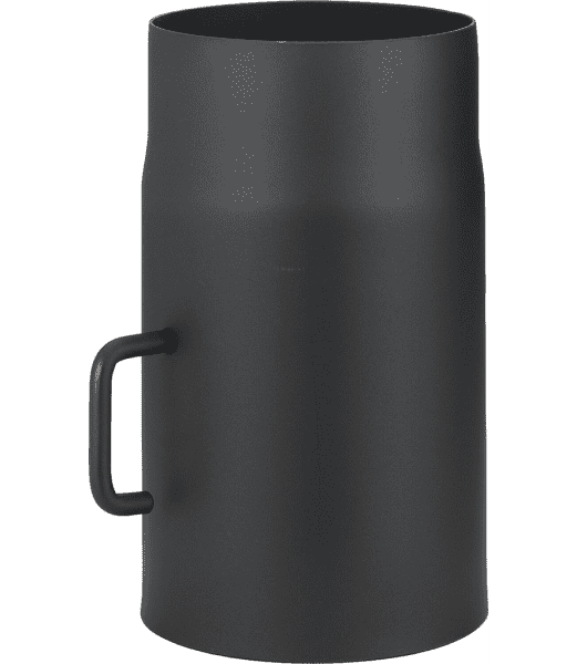 lackiertes Rauchrohr DN150, mit Drosselklappe, Länge = 250mm, schwarz