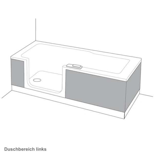 Artweger Twinline 2 Schürze links 02 - 1600x750mm Eckeinbau weiß WS