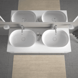 Duravit Luv Aufsatzbecken ohne Hahnlochbank 60 x 40 cm, ohne Hahnlochbank, mit wondergliss