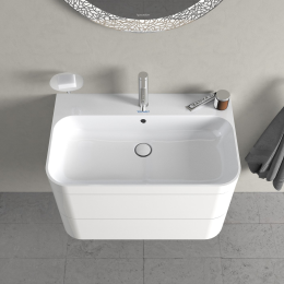 Duravit Happy D.2 Plus Schrank mit Waschbecken 48x78x49 cm, 2 Schubladen, weiß Hochglanz