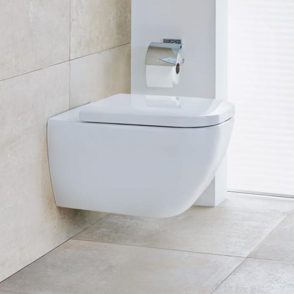 Duravit Happy D.2 Wand-Tiefspül-WC mit WC-Sitz, ohne Spülrand weiß