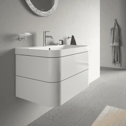 Duravit Happy D.2 Plus Schrank mit Waschbecken 48x58x49 cm, 2 Schubladen, weiß Hochglanz