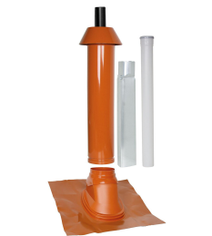 SKOBERNE Mündungspaket Skobifix XXs Schrägdach 35° - 55°, DN 80/125 rot, 1,0m