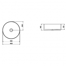 neoro n50 Aufsatzwaschtisch Ø 40 H: 14 cm, mit pflegeleichter Oberfläche