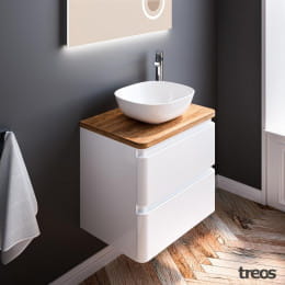 Treos Serie 925 Aufsatzwaschtisch mit Waschtischunterschrank 600 x 420 mm