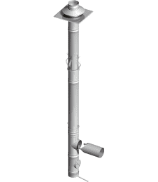 Einwandiges Edelstahl-Abgassystem DN 150 mm Grundpaket Höhe ca. 6 m